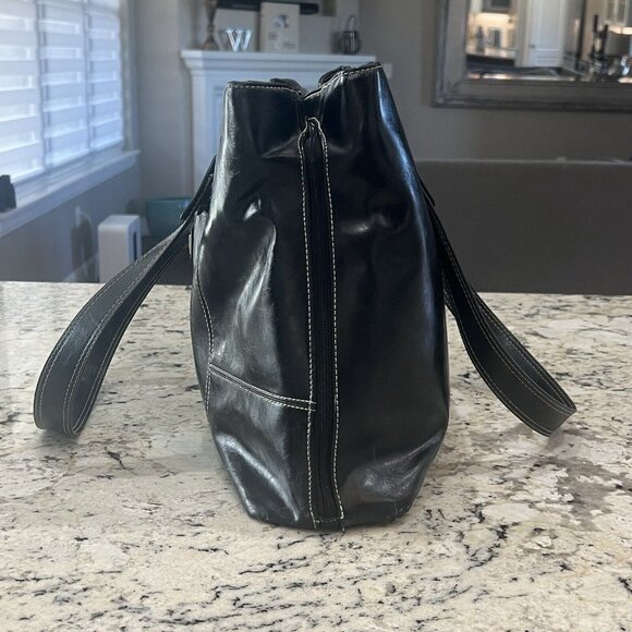 Franklin Covey Black Laptop Briefcase Triple Gusset Bag Tote+ Wallet Organizer - Picture 2 of 16